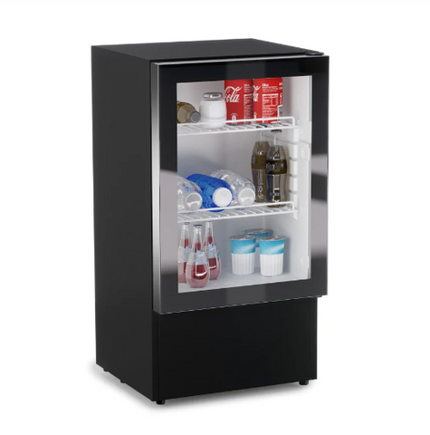 Ⓜ️🔵🔵🔵 Vitrifrigo LT45PV - Minibar a compressore, Monoporta Frontale, 45 Litri, Serie OFFICE, Colore Nero, Porta a vetro, Classe F