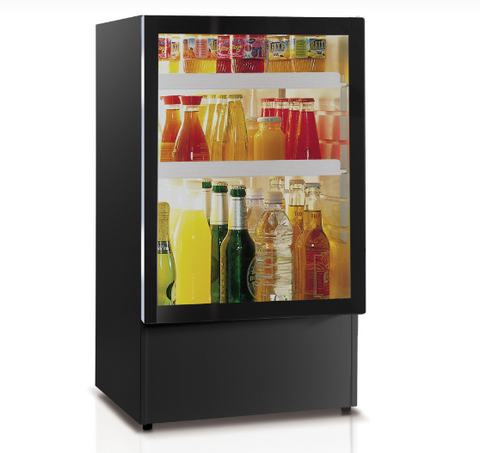 Ⓜ️🔵🔵🔵 Vitrifrigo LT75PV - Minibar a compressore, Monoporta frontale, 75 Litri, Colore nero, Porta a vetro, Classe G