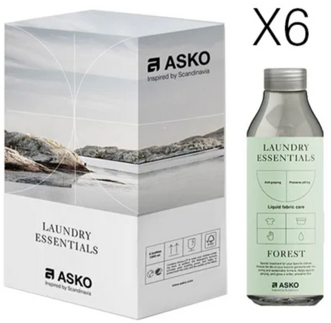 Ⓜ️🔵🔵🔵 ASKO Ammorbidente 6 flaconi - Ammorbidente lavatrice, confezione da 6 flaconi, Preserva i colori e la forma dei capi, rimuove l’elettricità statica e i pelucchi, CON TECNOLOGIA NEUTRALIZZA ODORI, Bottiglia 100% plastica riciclata.