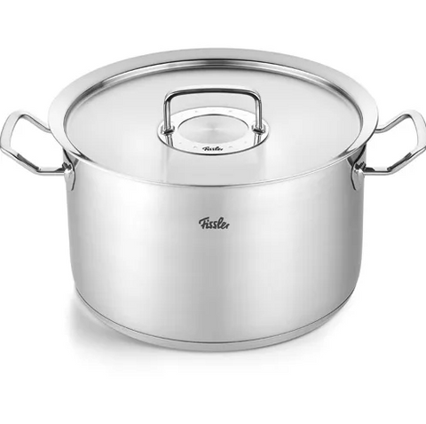 Ⓜ️🔵🔵🔵 Fissler Pentola - Pentola, Serie Original-Profi Collection, Capacità 10 Litri, Diametro 28 cm, Acciaio inox satinato (esterna)/ Acciaio inox lucidato (interna), Coperchio in metallo, Manici ergonomici, Fondo Fissler CookStar