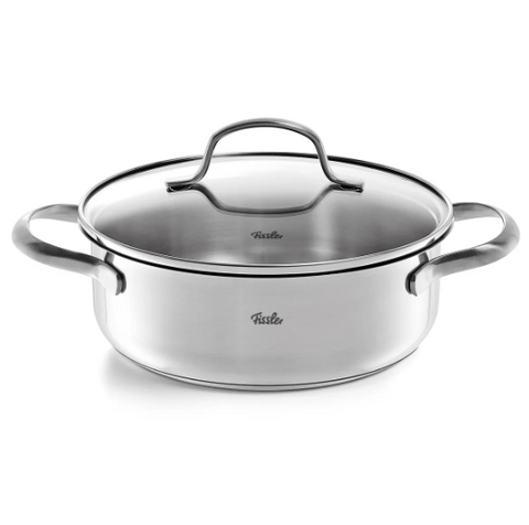 Ⓜ️🔵🔵🔵 Fissler Casseruola - Casseruola, Serie San Francisco, Capacità 2.1 Litri, Diametro 20 cm, Acciaio inox satinato (esterna)/ Acciaio inox lucidato (interna), Manici in acciaio inox, Coperchio in vetro, Fondo Superthermic