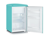 Ⓜ️🔵🔵🔵👌 SEVERIN RKS 8834 - Mini frigo in stile retrò colore TIFFANY, maniglie in metallo cromato, ESTREMAMENTE SILENZIOSO, classe D