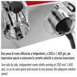Tre Spade TOOLLIO - Robot da cucina multifunzione PROFESSIONALE, finitura rossa, motore a induzione monofase 220V/50Hz, PRODOTTO IN ITALIA