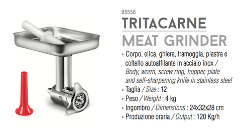 Tre Spade TOOLLIO meat mincer tool - Accessorio tritacarne, Insaccatrice, Tritapomodoro, PRODOTTO IN ITALIA