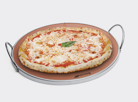 🔵🔵🔵 Smeg PRTX - Pietra tonda per pizza e pane, diametro 35cm con 2 manici