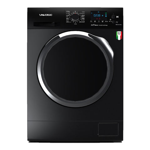 Ⓜ️🔵🔵🔵 SanGiorgio F814DIBC - Lavatrice NERA 8 kg, inverter, MADE IN ITALY, GARANZIA 5 ANNI SCHEDA ELETTRONICA, Nuova classe D (ex A+++)