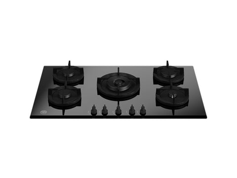Ⓜ️🔵🔵🔵 BERTAZZONI P905CMODGNE - Piano Cottura a Gas, 90 cm, Nero, In Cristallo, Serie Modern, Wok Centrale