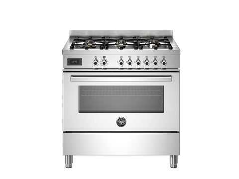 Ⓜ️🔵🔵🔵 BERTAZZONI PRO96L1EXT - Piano cottura a gas, 6 fuochi, Serie Professional, Acciaio Inox, Forno elettrico, 90 cm