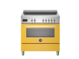 Ⓜ️🔵🔵🔵 BERTAZZONI PRO95I1EGIT - Piano cottura a induzione, 5 Zone, con 2 Zone flex, Serie Professional, Giallo, Forno elettrico, 90 cm