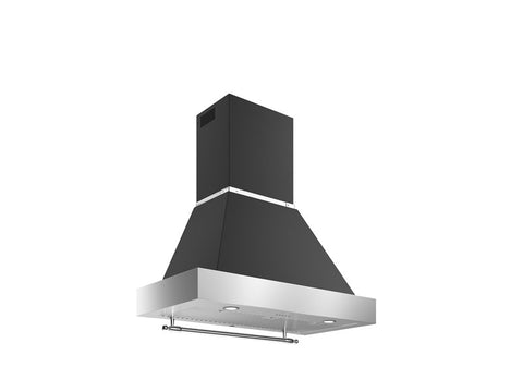 Ⓜ️🔵🔵🔵 BERTAZZONI K100HERTX+KC36HERTNE - Cappa a Parete, 100 cm, Libera Installazione, Serie Heritage, Nero Opaco, 1 Motore, Nuova Classe A
