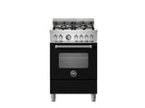 Ⓜ️🔵🔵🔵 BERTAZZONI MAS64L1ENET - Piano cottura a gas, 4 Fuochi, Serie Master, Nero Opaco, 60 cm