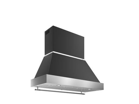 Ⓜ️🔵🔵🔵 BERTAZZONI K120HERTX+KC48HERTNE - Cappa a Parete, 120 cm, Libera Installazione, Serie Heritage, Nero Opaco, 1 Motore, Nuova Classe A