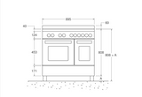 Ⓜ️🔵🔵🔵 BERTAZZONI PRO95I2EROT - Piano cottura a Induzione, Serie Professional, Rosso, Doppio forno, 90 cm, 5 zone a induzione, 2 zone flex, Comandi touch