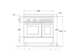 Ⓜ️🔵🔵🔵 BERTAZZONI PRO95I2EBIT - Piano cottura a Induzione, Serie Professional, Bianco, Doppio forno, 90 cm, 5 zone a induzione, 2 zone flex, Comandi touch