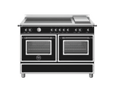 Ⓜ️🔵🔵🔵 BERTAZZONI HER125I2ENET - Piano cottura a induzione, 5 Zone, 2 Zone flex, Serie Heritage, Nero Opaco, 120 cm