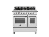 Ⓜ️🔵🔵🔵 BERTAZZONI HER96L2EXT - Cucina, Piano cottura a gas, 90 cm, 6 Fuochi, Serie Heritage, Acciaio Inox, Doppio Forno elettrico, Nuova classe A