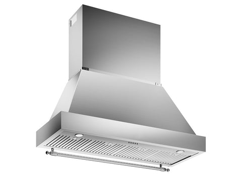 Ⓜ️🔵🔵🔵 BERTAZZONI K120HERTX+KC48HERTX - Cappa a parete, 120 cm, Installazione a parete, Serie Heritage, Acciaio inox, 1 Motore, Nuova Classe A