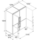 Ⓜ️🔵🔵🔵 LIEBHERR XRFst 5295 Peak BioFresh NoFrost - Frigorifero Side-by-Side, GARANZIA 10 ANNI INCLUSA* originale LIEBHERR, frigo-congelatore con BioFresh e NoFrost, ACCIAIO INOX, 185,5 x 120,4 cm, Nuova classe D e C