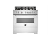 Ⓜ️🔵🔵🔵 BERTAZZONI MAS96L1EXT2 - Cucina, Piano cottura a gas, 90 cm, 6 fuochi, Serie Master, Acciaio Inox, Forno elettrico gigante multifunzione, Nuova classe A