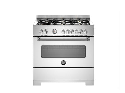 Ⓜ️🔵🔵🔵 BERTAZZONI MAS96L1EXT2 - Cucina, Piano cottura a gas, 90 cm, 6 fuochi, Serie Master, Acciaio Inox, Forno elettrico gigante multifunzione, Nuova classe A