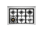 Ⓜ️🔵🔵🔵 BERTAZZONI MAS96L1EXT2 - Cucina, Piano cottura a gas, 90 cm, 6 fuochi, Serie Master, Acciaio Inox, Forno elettrico gigante multifunzione, Nuova classe A