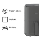 Ⓜ️🔵🔵🔵 Haier HAF5P 011 - [📦🚨Spedizione immediata!🚚💨] Friggitrice ad aria, SUPER-COMPATTA, I-Master Series 5, GRIGIO, capienza 5 litri, LAVABILE IN LAVASTOVIGLIE, Range di Temperatura 80°-200°, 1500 (W)