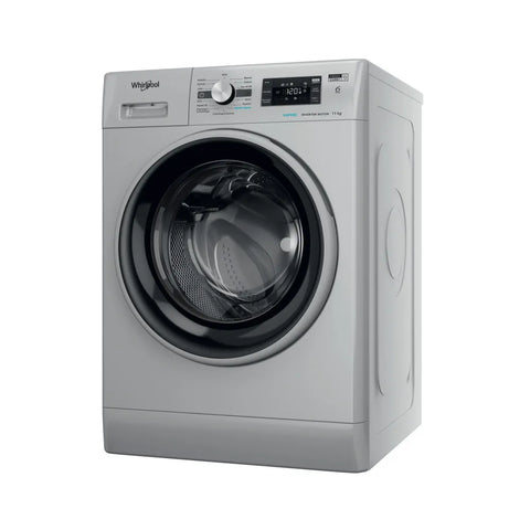 Ⓜ️🔵🔵🔵 Whirlpool FFB 116 SILVER IT - Lavatrice 11 kg, libera installazione, carica frontale, colore argento, tecnologia 6° SENSO, 1400 RPM, Nuova classe A