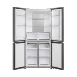 Ⓜ️🔵🔵🔵 Candy CFQQ5T817EPS - Frigorifero 4 porte, Libera installazione, No Frost, Nuova classe E, New Gentle Silver, L x P x A (mm) 833x650x1815, apacità netta totale: 467 Litri (311+156 L)