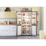 Ⓜ️🔵🔵🔵 Candy CFQQ5T817EPS - Frigorifero 4 porte, Libera installazione, No Frost, Nuova classe E, New Gentle Silver, L x P x A (mm) 833x650x1815, apacità netta totale: 467 Litri (311+156 L)