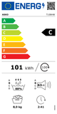 Ⓜ️🔵🔵🔵 ASKO T 108 HW - Asciugatrice 8 kg, bianca, Cestello in Acciaio inox, Pompa di calore, Nuova classe C