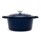 Ⓜ️🔵🔵🔵 La Fonderie 1890 ALMA22 - [📦🚨Spedizione immediata!🚚💨] Pentola a Cocotte tonda in ghisa, smaltata blu, SENZA PFAS, PFAS FREE, pentola con 2 manici e coperchio, diametro 22 cm, Capienza 3,3 litri