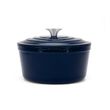Ⓜ️🔵🔵🔵 La Fonderie 1890 ALMA22 - [📦🚨Spedizione immediata!🚚💨] Pentola a Cocotte tonda in ghisa, smaltata blu, SENZA PFAS, PFAS FREE, pentola con 2 manici e coperchio, diametro 22 cm, Capienza 3,3 litri