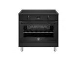 Ⓜ️🔵🔵🔵 LA GERMANIA AMN964IENNE - Cucina, Piano Induzione, Full Black, Serie Americana, 4 Zone a induzione, Forno Elettrico Singolo, 90x60 cm