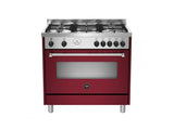 Ⓜ️🔵🔵🔵 LA GERMANIA AMN965EVIT/21 - Cucina 5 fuochi gas, bruciatore con doppia corona, forno elettrico, 90x60 cm, nero, Serie Americana, Classe A