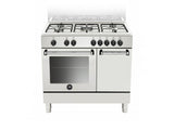 Ⓜ️🔵🔵🔵 LA GERMANIA AMN9P5EBV - Cucina piano di lavoro, bianco, 5 fuochi gas, forno elettrico multifunzione, vano stipetto, 90x60 cm, Classe A