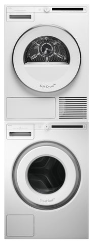 Ⓜ️🔵🔵🔵 Asko T 208 H W + W 2084 B.W - Colonna lavanderia con lavatrice ed asciugatrice, 8 kg, colore bianco, IMPILABILI IN VERTICALE O AFFIANCABILI, colonna bucato