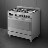 Ⓜ️🔵🔵🔵 Smeg BG91X2 - Cucina con Piano Cottura Gas, Forno Termoventilato, 90x60 cm, Acciaio Inox, Estetica Classica, Nuova Classe A