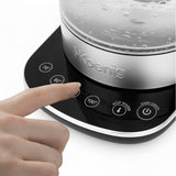 Ⓜ️🔵🔵🔵 H.Koenig BO600 - Bollitore in vetro con temperatura regolabile e base girevole a 360°, Capacità 1.5 litri