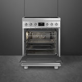 Ⓜ️🔵🔵🔵 Smeg C6IMX2 - Cucina, Piano cottura a a Induzione, 60x60 cm, Acciaio Inox, Forno Termoventilato, Nuova Classe A