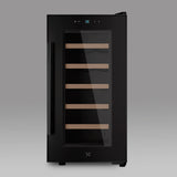 Ⓜ️🔵🔵🔵 LES PETITS CHAMPS CAVCB18 - Cantinetta Total Black per 18 bottiglie, NERA, 5 ripiani in legno, vetro anti-UV, SILENZIOSA, controlli digitali, ANTIVIBRAZIONE