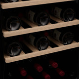 Ⓜ️🔵🔵🔵 LES PETITS CHAMPS CAVCB48 - Cantinetta Total Black da 48 bottiglie, NERA, 6 ripiani in legno e 1 ripiano a barriera