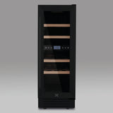 Ⓜ️🔵🔵🔵 LES PETITS CHAMPS CAVCEDB17 - Cantinetta TOTAL BLACK per 17 bottiglie, NERA, 2 ZONE di temperatura, No-Frost, anti-UV, SILENZIOSA, filtro carbone, ANTIVIBRAZIONE