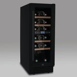 Ⓜ️🔵🔵🔵 LES PETITS CHAMPS CAVCEDB17 - Cantinetta TOTAL BLACK per 17 bottiglie, NERA, 2 ZONE di temperatura, No-Frost, anti-UV, SILENZIOSA, filtro carbone, ANTIVIBRAZIONE