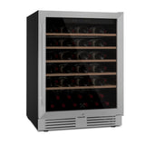 Ⓜ️🔵🔵🔵 LES PETITS CHAMPS CAVCE51 - Cantinetta acciaio inox per 51 bottiglie, serratura a chiave, 5 ripiani in legno, silenziosa, No Frost, antivibrazione, anti UV