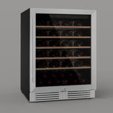 Ⓜ️🔵🔵🔵 LES PETITS CHAMPS CAVCE51 - Cantinetta acciaio inox per 51 bottiglie, serratura a chiave, 5 ripiani in legno, silenziosa, No Frost, antivibrazione, anti UV