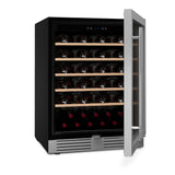 Ⓜ️🔵🔵🔵 LES PETITS CHAMPS CAVCE51 - Cantinetta acciaio inox per 51 bottiglie, serratura a chiave, 5 ripiani in legno, silenziosa, No Frost, antivibrazione, anti UV