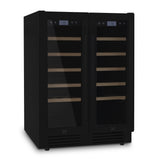 Ⓜ️🔵🔵🔵 LES PETITS CHAMPS CAVCEDB42 - Cantinetta TOTAL BLACK per 42 bottiglie, NERA, 2 ZONE di temperatura, No-Frost, anti-UV, SILENZIOSA, filtro carbone, ANTIVIBRAZIONE