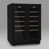 Ⓜ️🔵🔵🔵 LES PETITS CHAMPS CAVCEDB42 - Cantinetta TOTAL BLACK per 42 bottiglie, NERA, 2 ZONE di temperatura, No-Frost, anti-UV, SILENZIOSA, filtro carbone, ANTIVIBRAZIONE