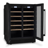 Ⓜ️🔵🔵🔵 LES PETITS CHAMPS CAVCEDB42 - Cantinetta TOTAL BLACK per 42 bottiglie, NERA, 2 ZONE di temperatura, No-Frost, anti-UV, SILENZIOSA, filtro carbone, ANTIVIBRAZIONE