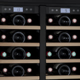 Ⓜ️🔵🔵🔵 LES PETITS CHAMPS CAVCEDB42 - Cantinetta TOTAL BLACK per 42 bottiglie, NERA, 2 ZONE di temperatura, No-Frost, anti-UV, SILENZIOSA, filtro carbone, ANTIVIBRAZIONE